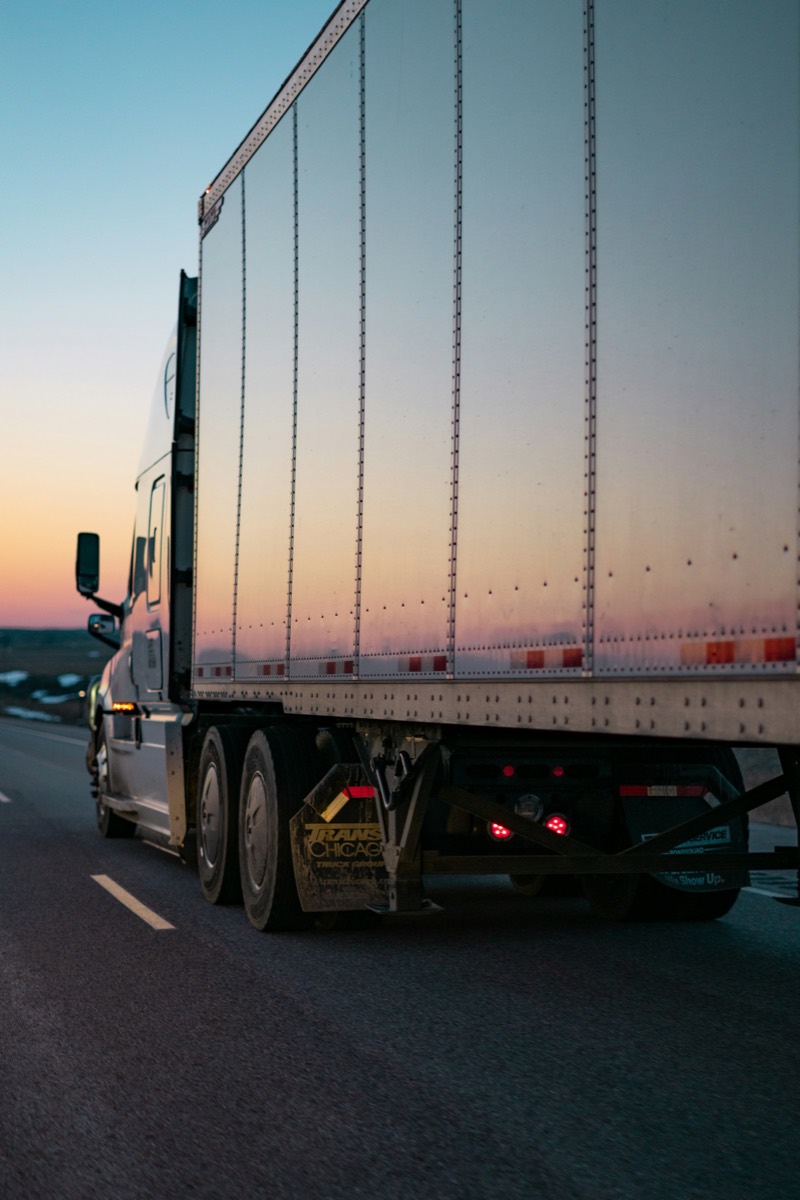 A freight truck on the highway